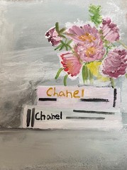 Chanel Book Acrylic Painting, Hand Painted by Seller