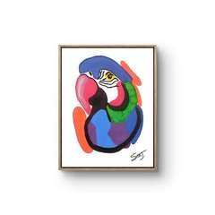 JULIEN Original 11X14 PARROT Colorful Modern Art Acrylic Painting on Canvas