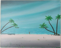 „Maui Shore“ By Kenneth Stancin Signed 2005 Acrylic/Oil Painting on Board