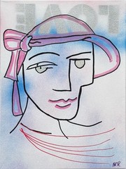 Woman Mixed Media Art Painting Face It Series 12×16 Art Home Decor Abstract