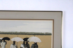 Clyde Burnette Mid Century „The Long Walk“ 27/28 Serigraph Hand Painted Signed