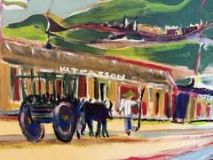 Taos NM Artist Lloyd Rivera 2005 Acrylic On Canvas Board Painting “Camino Real…”