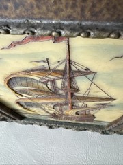 Vintage Artini Etched Engraving Painting Framed Nautical Clipper Ship