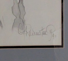Vintage Original Artist Signed Sketch/Watercolor Matted/Framed 1991