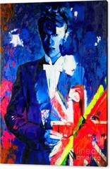 Motif David Bowie the Duke blue 100×150 cm XXL canvas pictures pop art legend