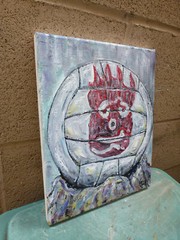 CAST AWAY WILSON volleyball NEW art original canvas oil painting signed Crowell