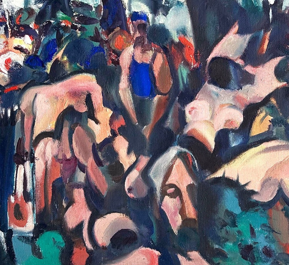 1950s Watson Cross Jr Original Oil Painting Los Angeles Mid Century Modernist