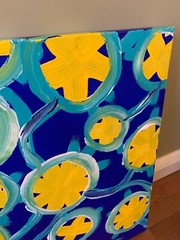 ABSTRACT Painting Original TRIPPY Art 24″x24″ Stretched Canvas