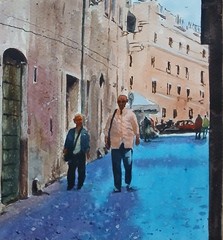 Watercolor Original Painting 11″ x 15″ „Rome Walks“ NOT A PRINT