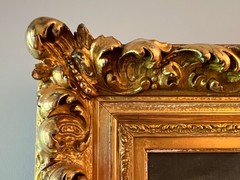 Gorgeous Thomas Bailey Griffin (1858-1919) Landscape Painting+Antique Gilt Frame
