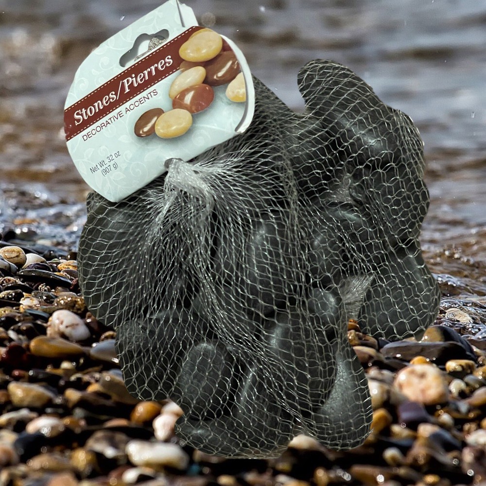 2 Pounds Of Black River Rocks / Stones For Crafts Landscaping Painting