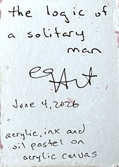 e9Art ACEO ‚the logic of solitary man‘ outsider childlike primitive naive art