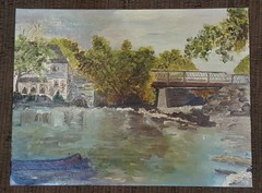 1965 vintage orig OIL ART PAINTING signed GWENDOLYN WALLEY spring twp pa 18×24
