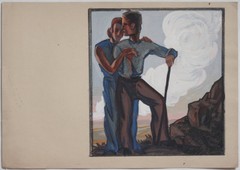 Fine 1920s by Heinz Wagner, expressive couple, estate stamp,