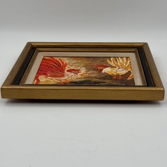 Original Rooster Oil Painting by Miami Artist Nuria Mesa