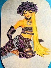 ACEO Original Pinup Alaska Drag Queen Acrylic on Paper 2.5×3.5 by BrieMcDoodles