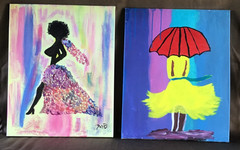 Oil on Canvas – Two paintings by ‚David‘ – Each 20 in x 16 in x 0.75 in – Orig.