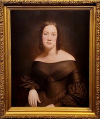 19th c. Portrait of a Young Elegant Bride-Oil painting c.1840s