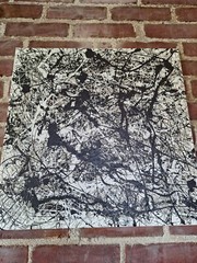 Original Abstract Action Painting jackson pollock style signed Canvas Art