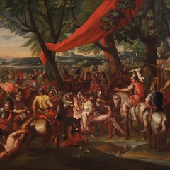 Alexander the Great battle antique painting oil canvas artwork 18th century
