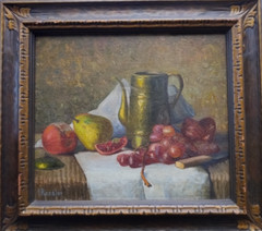 Antique Still Life California Isadora Ressler 1862-1947 Fruit Oil Painting