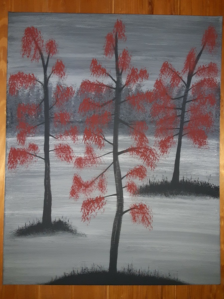 Red Cypress Swamp 16×20″ Canvas Painting by Leland Butler