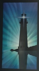 Chris DeRubeis „The Lighthouse“ Mixed Media On Aluminum, Framed, COA