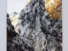 Mountain Original Watercolor Landscape Painting Evening Art Winter Snow