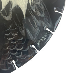 American Bald Eagle Portrait Painting Original Art Allen Herres Saw Blade 18″