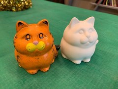 Paint You Own Ceramic Set: Pottery, Acrylics Paints, Brushes, Guide – Fat Cat