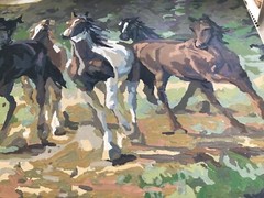 Original Art Oil Acrylic Painting~Wild Horses~abstract painting~Paint X Numbers?