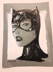 Catwoman Original Signed Painting by Johnny Lonzo Blaylock D.C. Comics Batman