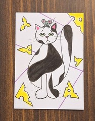 ACEO Original Cat and Mouse Cartoon Watercolor Painting