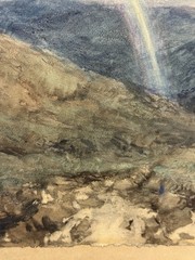 Antique Original Watercolor Landscape Painting Bears Signature Herbert John Finn