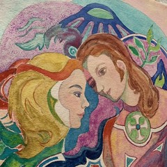 Watercolor Original Painting “ THE GIFT” By: Mary Stucker.