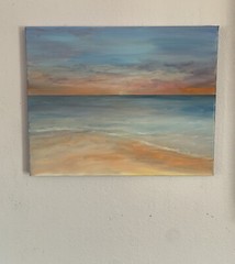 Colorful Seascape oil painting by Gina Vann new large 16 in. x 20 in. unframed