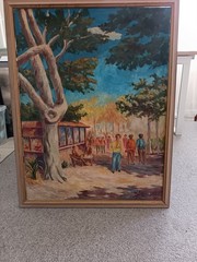 Large painting on canvas. 1984. Germany. ARTIST Wäldchen. Impressionism style. L