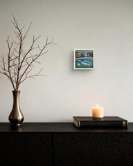 Lake No.16 4×4 Original Oil Painting Canvas Wall Decor