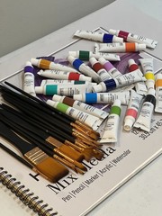 Artist’s Loft Gouache Paint & Brush Set Lot Art Supplies Painting Kit Crafts