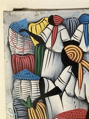 vintage painting by Jackson on canvas market black women group baskets signed