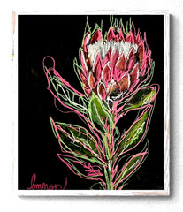 Abstract Original Painting 11×14 Floral Protea Home Decor Pop Contemporary 8×10