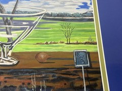 Original One Of A Kind Surrealism Oil On Board Painting By Blake Bird Martini