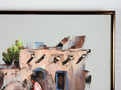 Original Oil on Canvas – Pueblo Village – Monna Barrick – 20″x10″ – Mesa AZ / NM