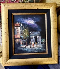 Stunning Framed Oil and canvas Paris painting signed by Caroline Burnett