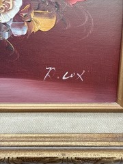 VTG Robert Cox Floral Oil Still Life Painting Frame Wall Art ~ Lot Of 3 Signed