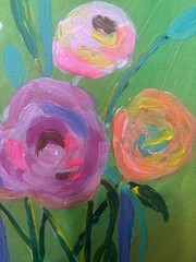 Floral Beauty: Original Painting, Abstract Flowers 11×14 Home Decor