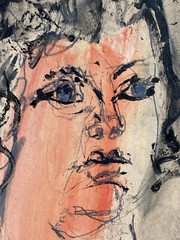 Signed Mid Century 60’s Modernism Expressionist Abstract Study Portrait Painting