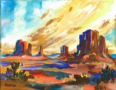 11×14 Original Monument Valley Acrylic Painting on Canvas | Signed Southwest Art