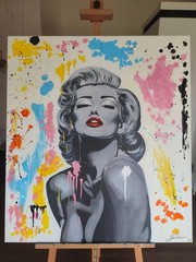 Original Acrylic Painting Inspired by Marilyn Monroe 90×100 cm Pop Art Canvas