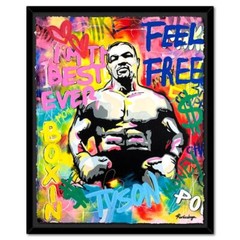 Nastya Rovenskaya „Mike Tyson“ Framed Unique Mixed Media Hand Signed